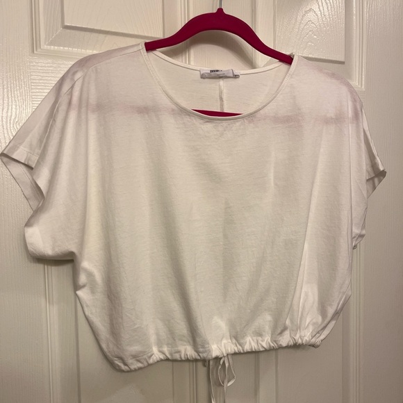 White Crop T-Shirt - Picture 1 of 3